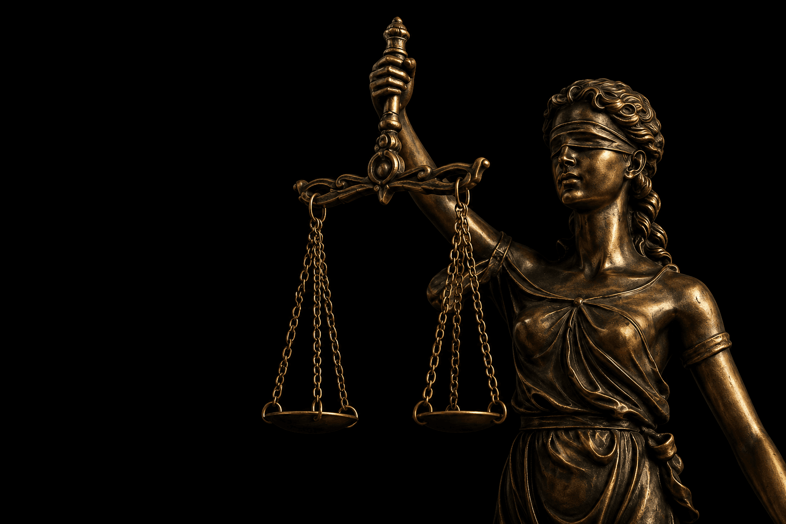 Estátua da Justiça de fundo